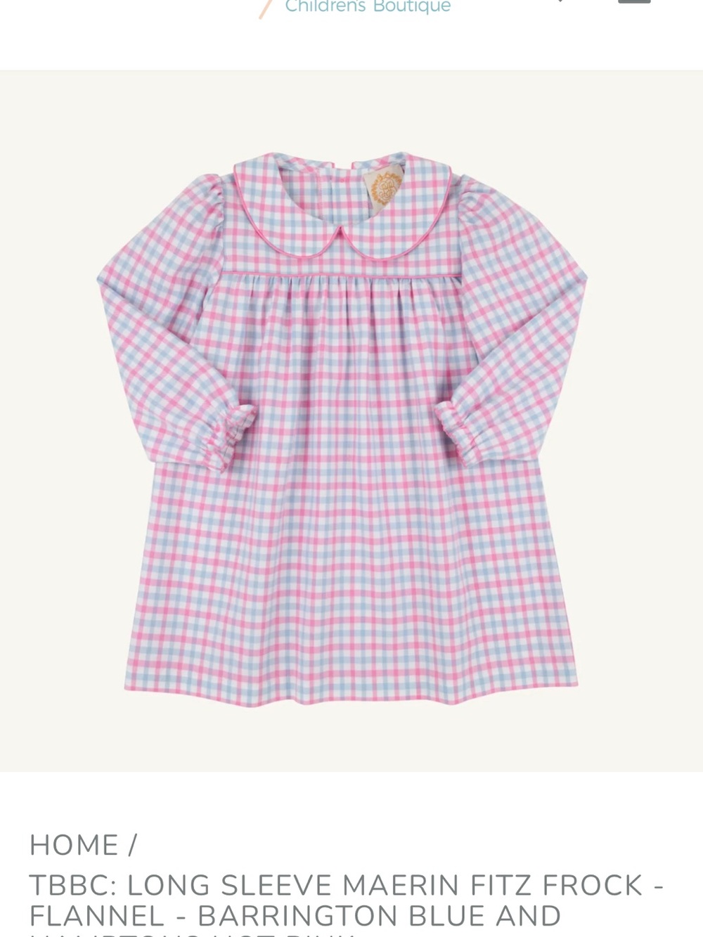 The Beaufort Bonnet Company Pink & Blue Plaid Long Sleeve Frock